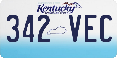 KY license plate 342VEC