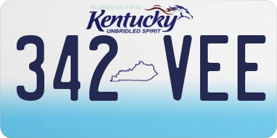 KY license plate 342VEE