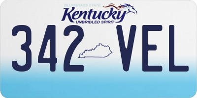 KY license plate 342VEL