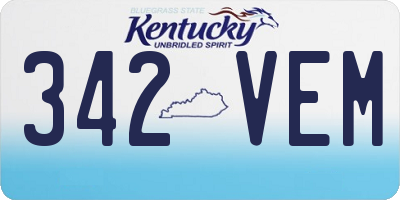 KY license plate 342VEM
