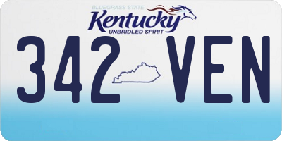 KY license plate 342VEN