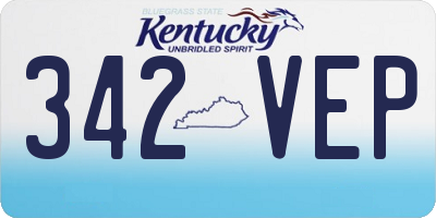 KY license plate 342VEP