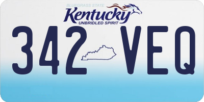KY license plate 342VEQ