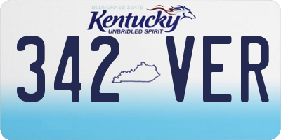 KY license plate 342VER