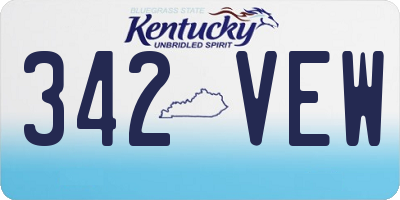 KY license plate 342VEW
