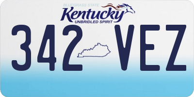 KY license plate 342VEZ