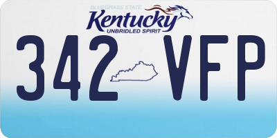 KY license plate 342VFP