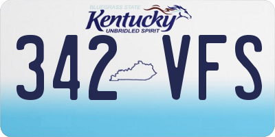 KY license plate 342VFS