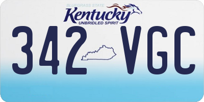 KY license plate 342VGC