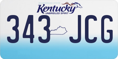 KY license plate 343JCG