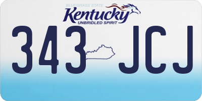 KY license plate 343JCJ