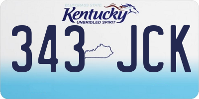 KY license plate 343JCK