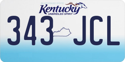 KY license plate 343JCL