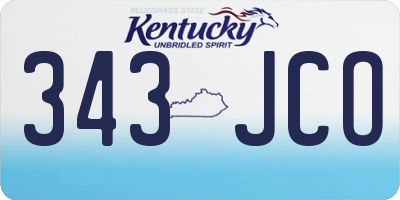 KY license plate 343JCO