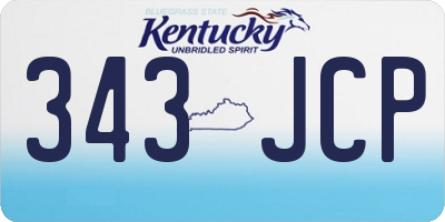 KY license plate 343JCP