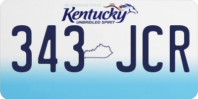 KY license plate 343JCR