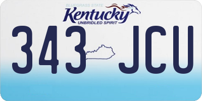 KY license plate 343JCU