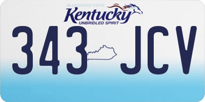 KY license plate 343JCV