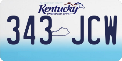 KY license plate 343JCW