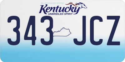 KY license plate 343JCZ