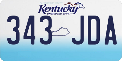 KY license plate 343JDA