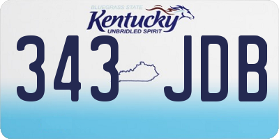 KY license plate 343JDB