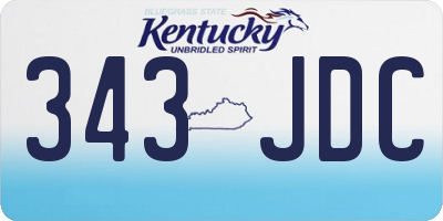 KY license plate 343JDC