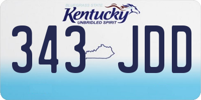 KY license plate 343JDD