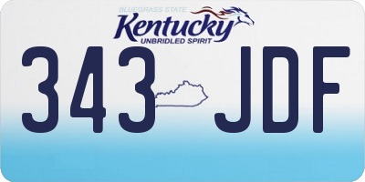 KY license plate 343JDF