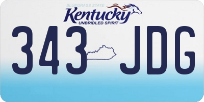 KY license plate 343JDG