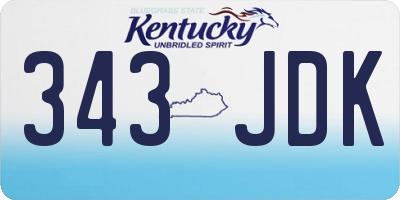 KY license plate 343JDK