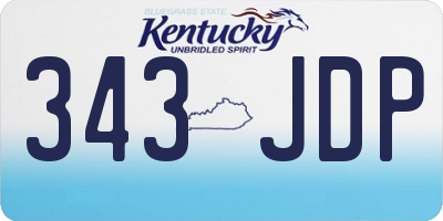 KY license plate 343JDP