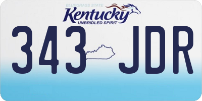 KY license plate 343JDR