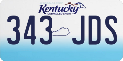 KY license plate 343JDS