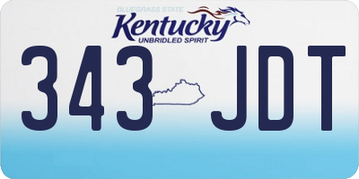 KY license plate 343JDT