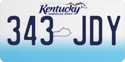 KY license plate 343JDY