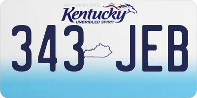 KY license plate 343JEB