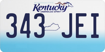KY license plate 343JEI