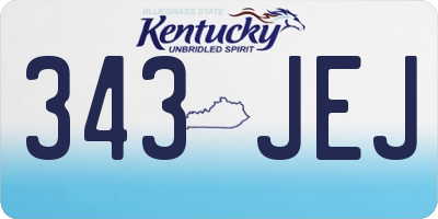 KY license plate 343JEJ
