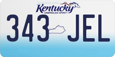 KY license plate 343JEL