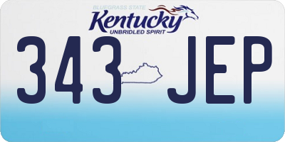 KY license plate 343JEP