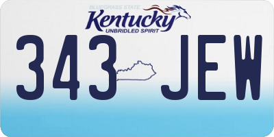 KY license plate 343JEW