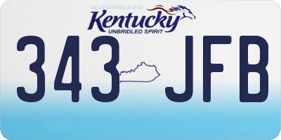 KY license plate 343JFB