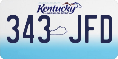 KY license plate 343JFD