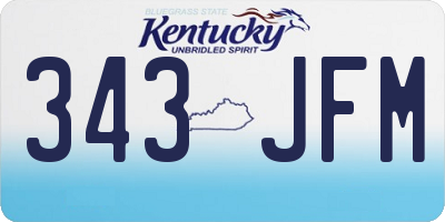 KY license plate 343JFM
