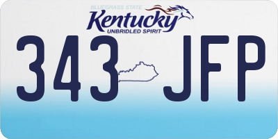 KY license plate 343JFP