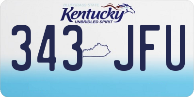 KY license plate 343JFU