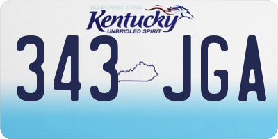 KY license plate 343JGA