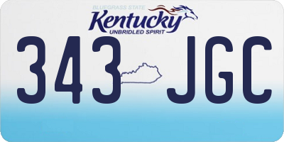 KY license plate 343JGC