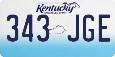 KY license plate 343JGE